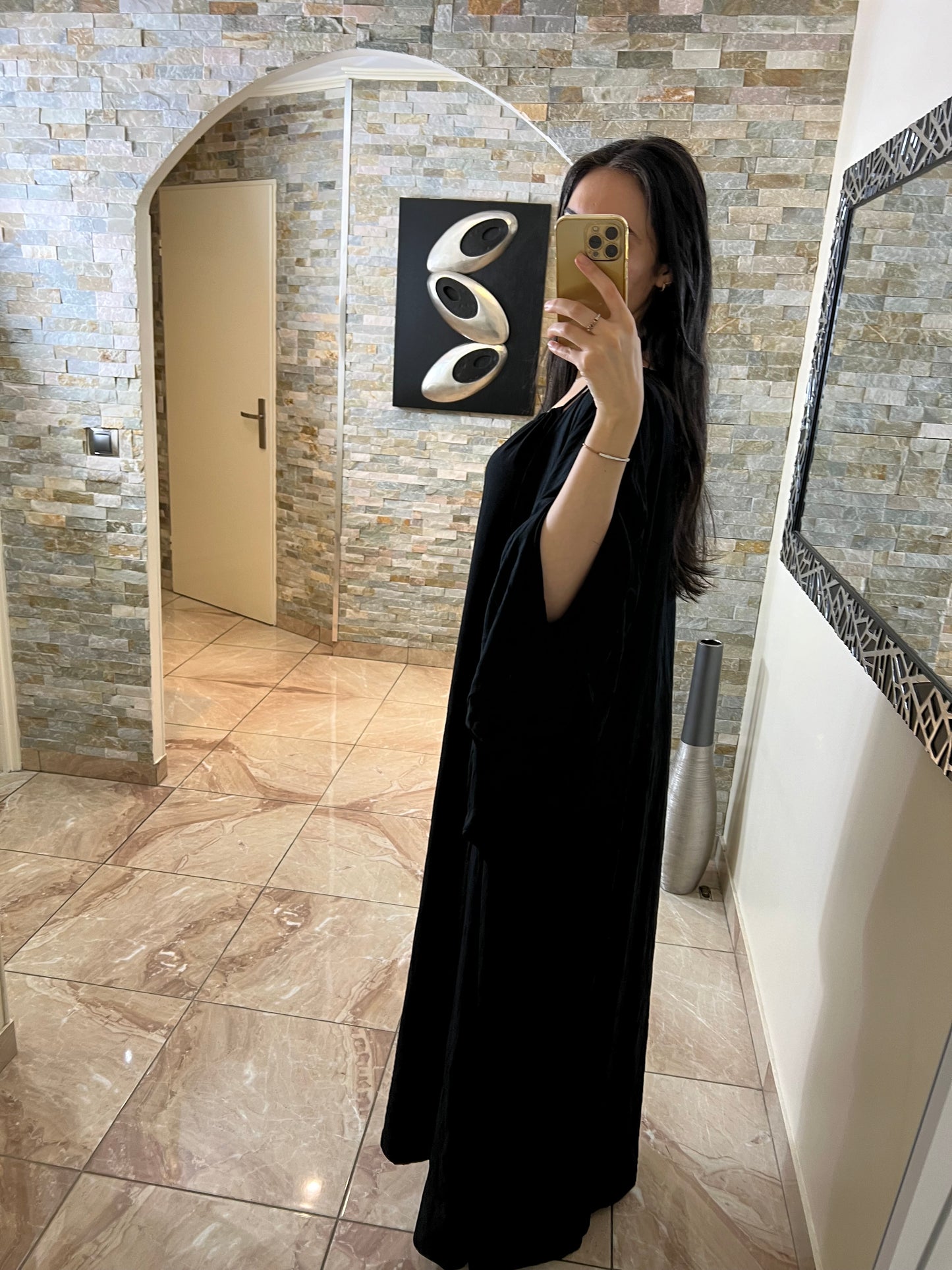 Ensemble deux pièces robe + kimono noir