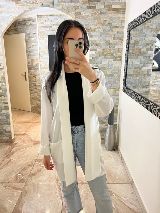 Gilet avec poche blanc