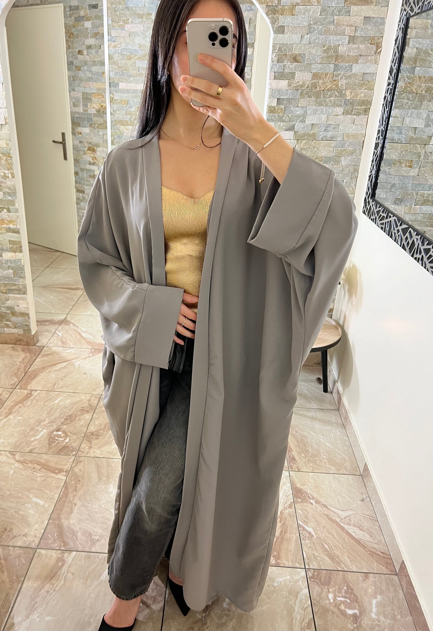 Kimono couleur taupe