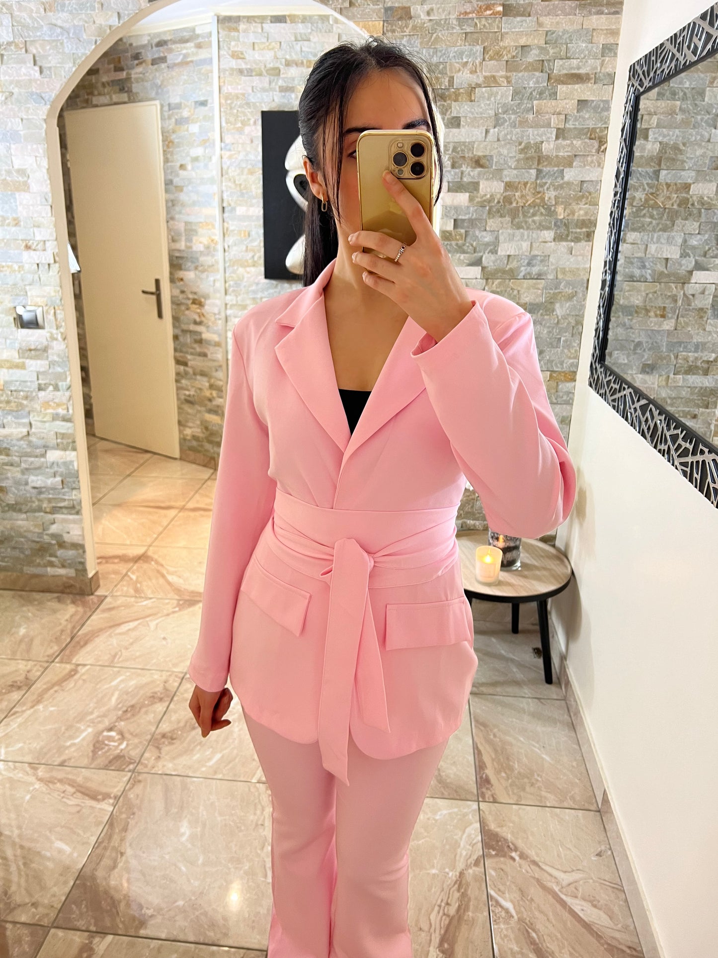 Ensemble tailleur rose