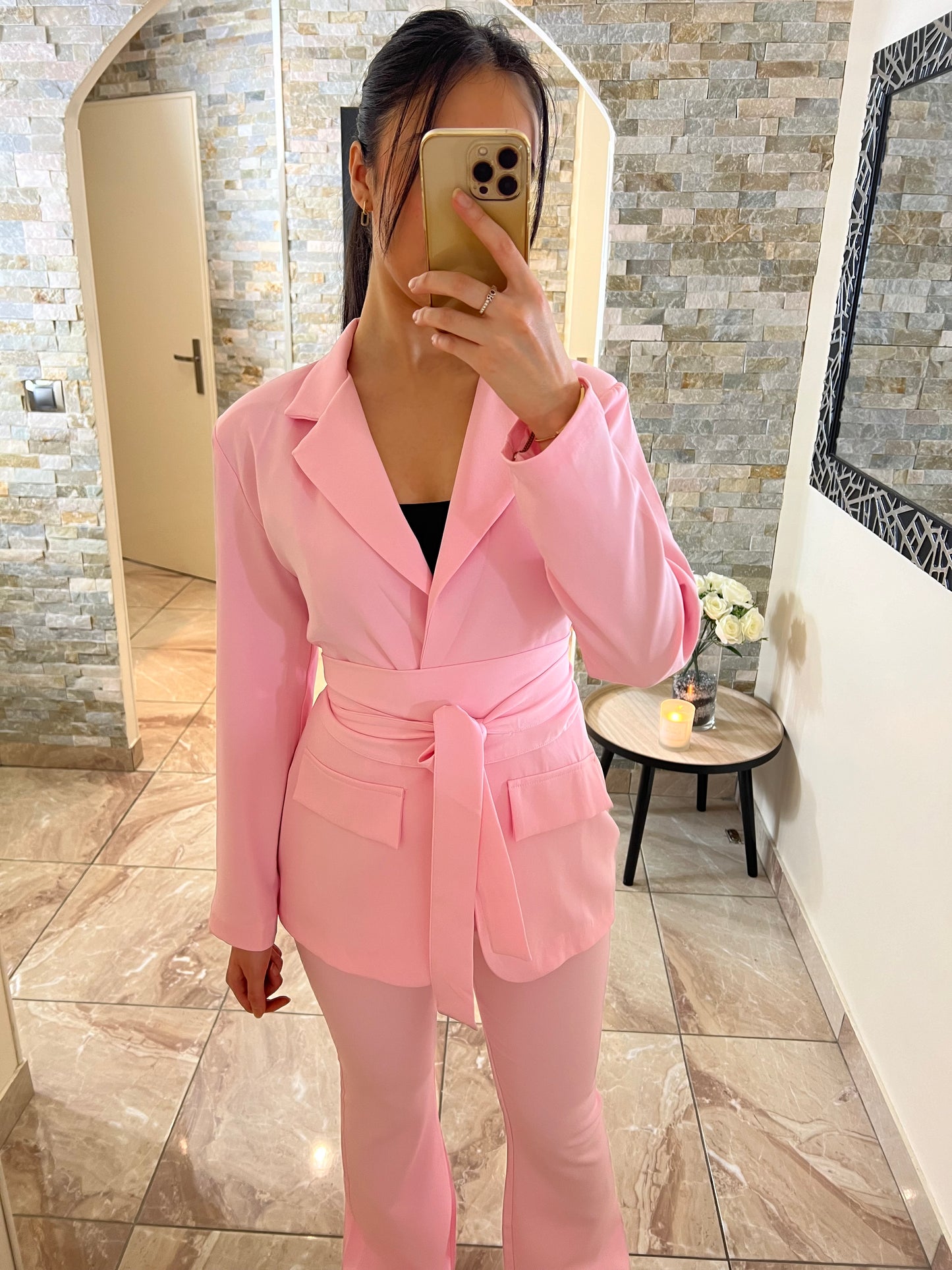 Ensemble tailleur rose