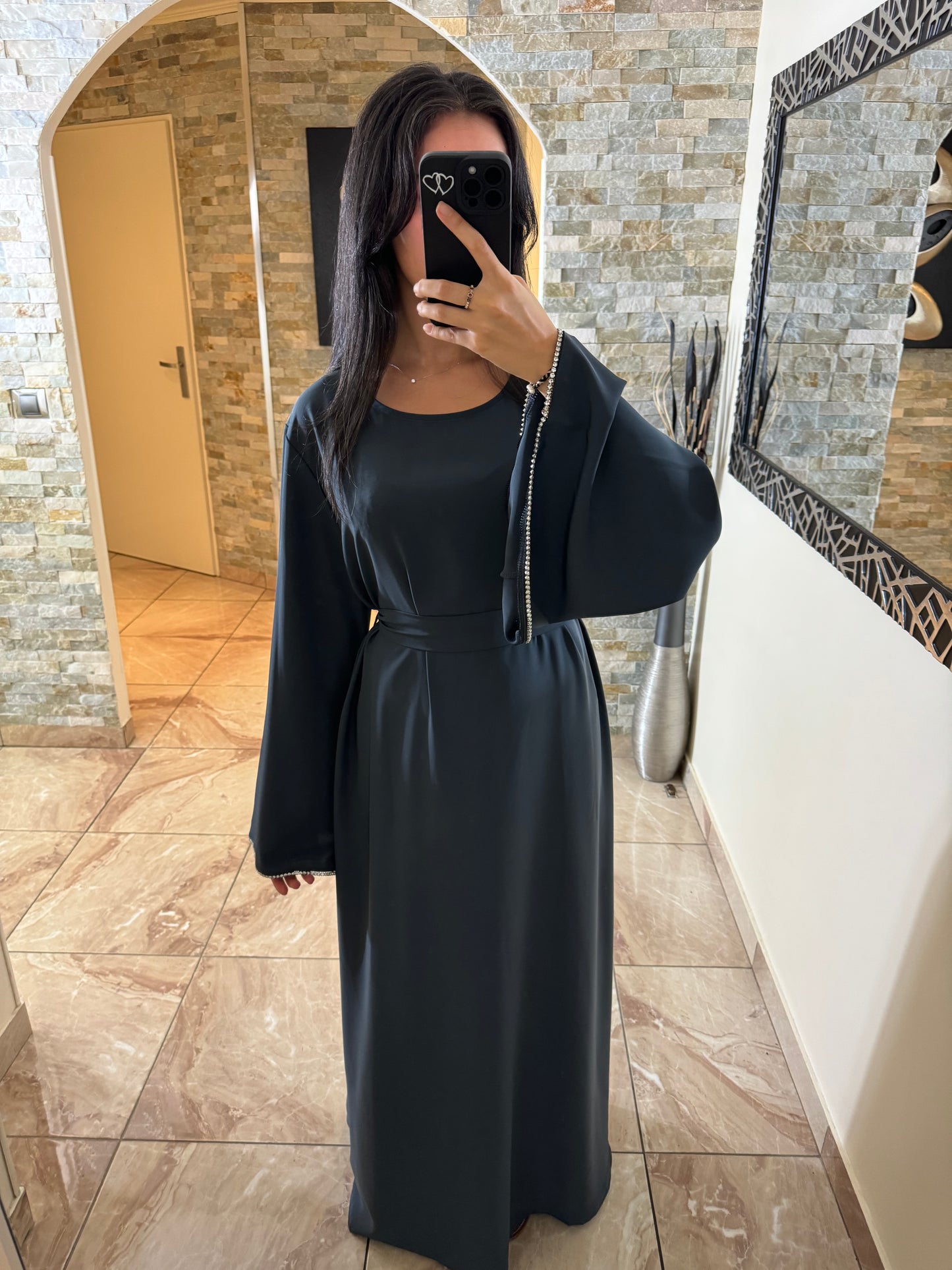 Abaya jade grise