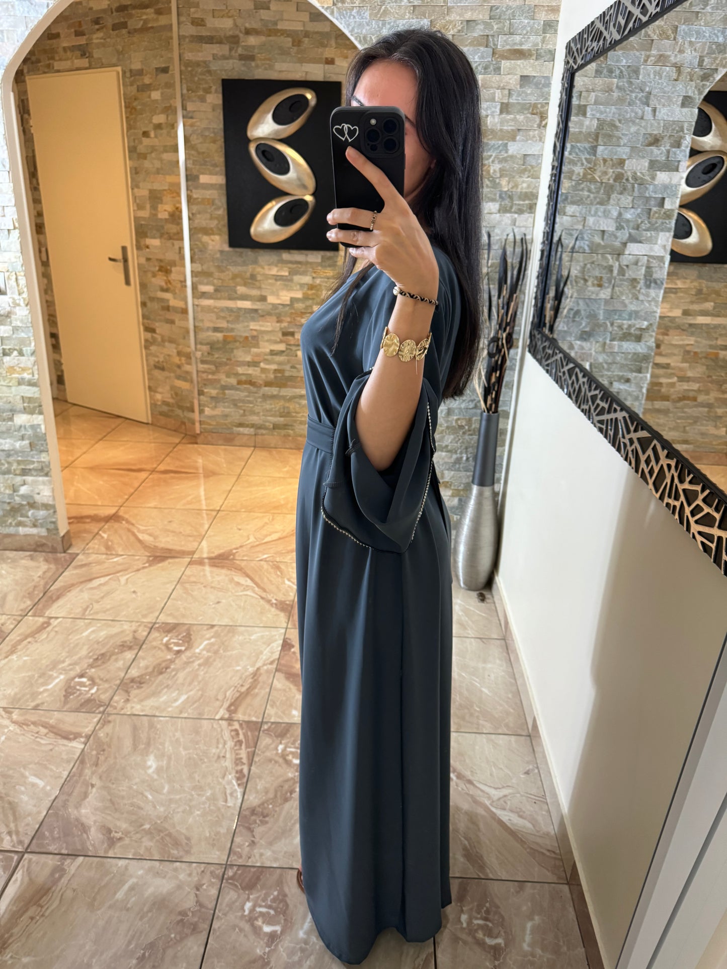 Abaya jade grise