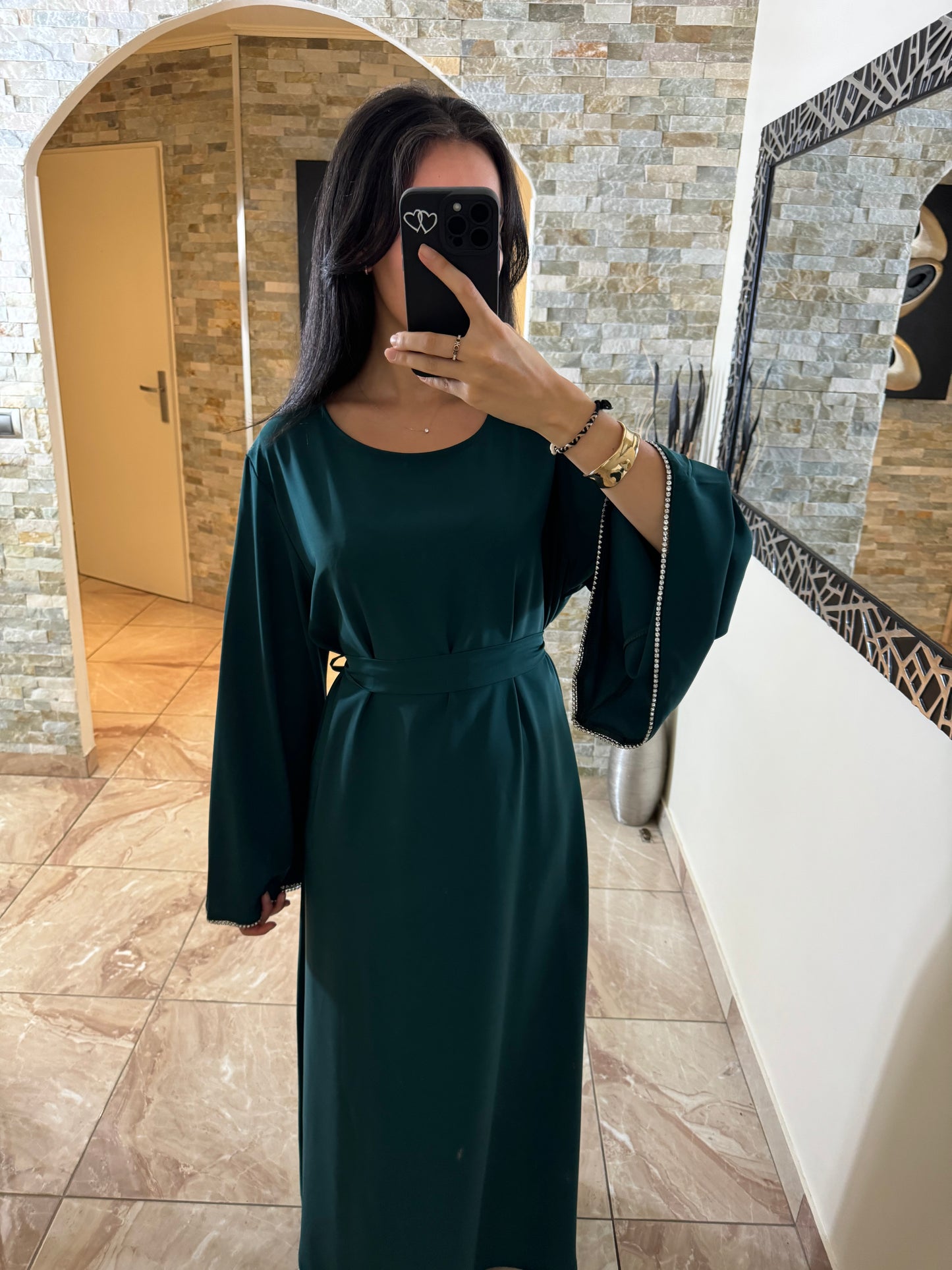 Abaya jade émeraude