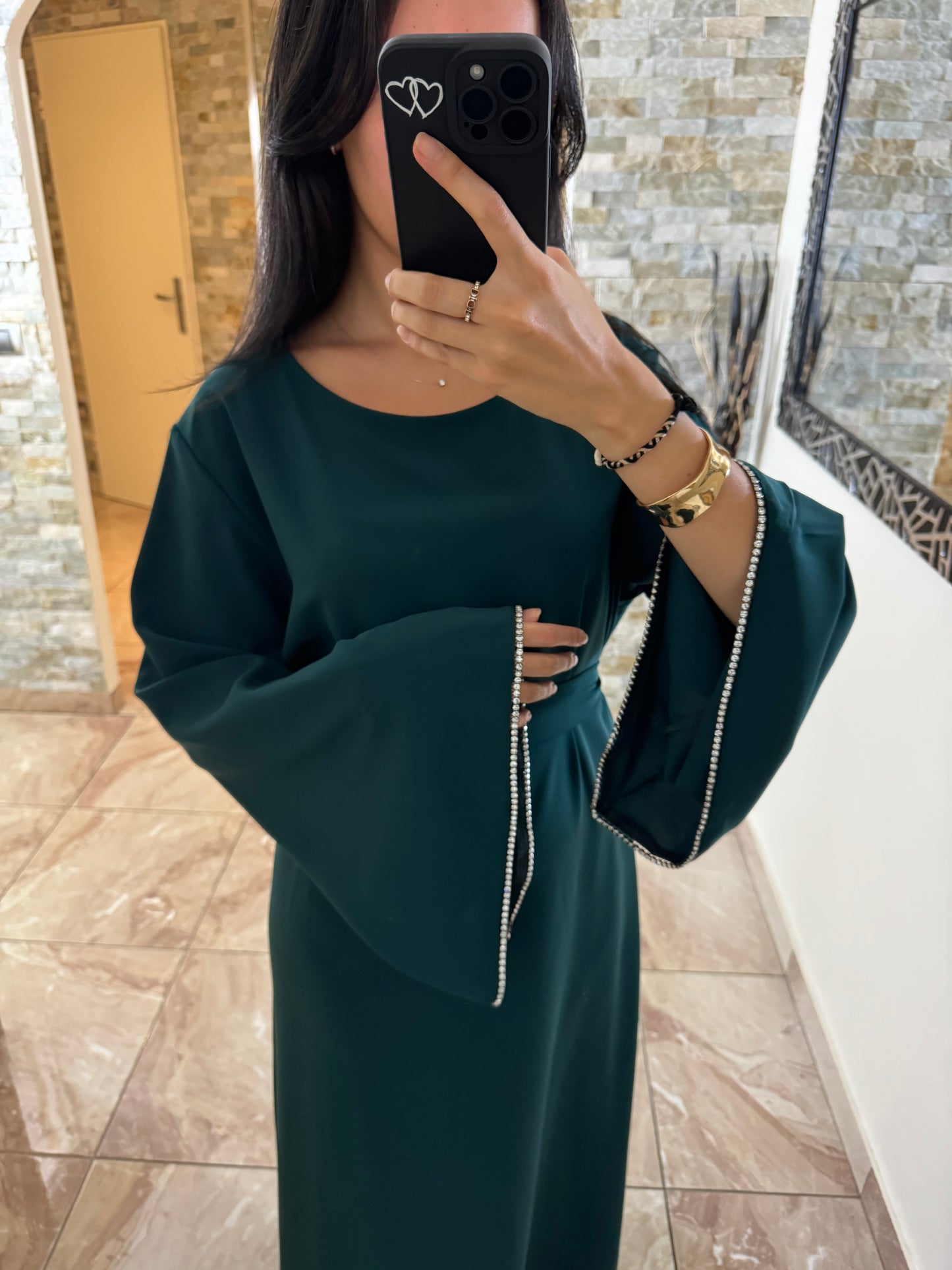 Abaya jade émeraude