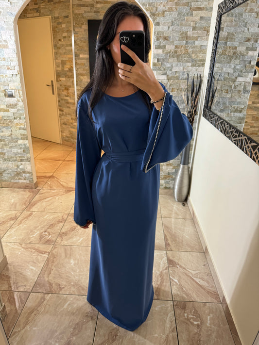 Abaya jade bleue marine