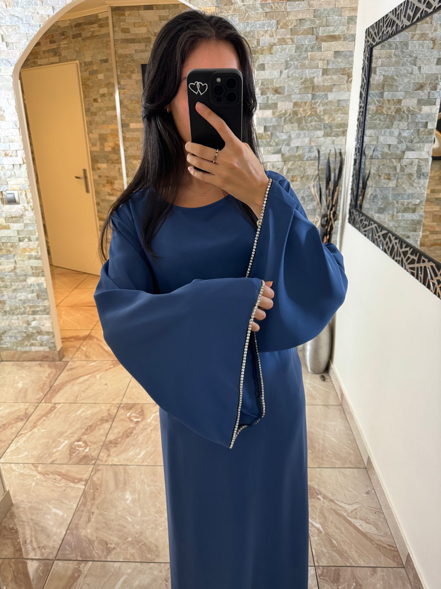 Abaya jade bleue marine