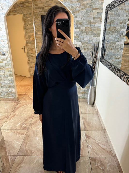 Robe Rafika bleue marine