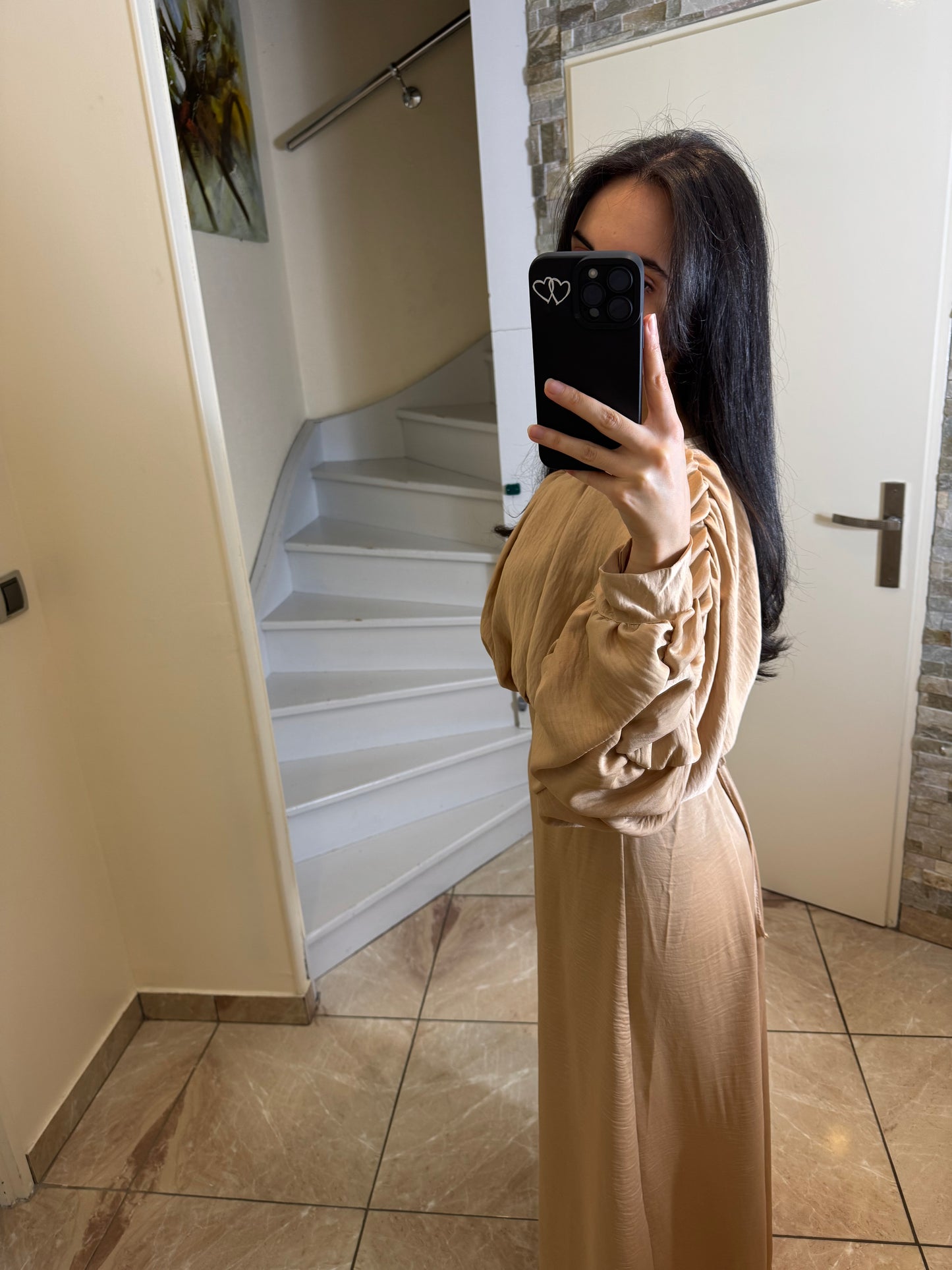 Robe longue camel