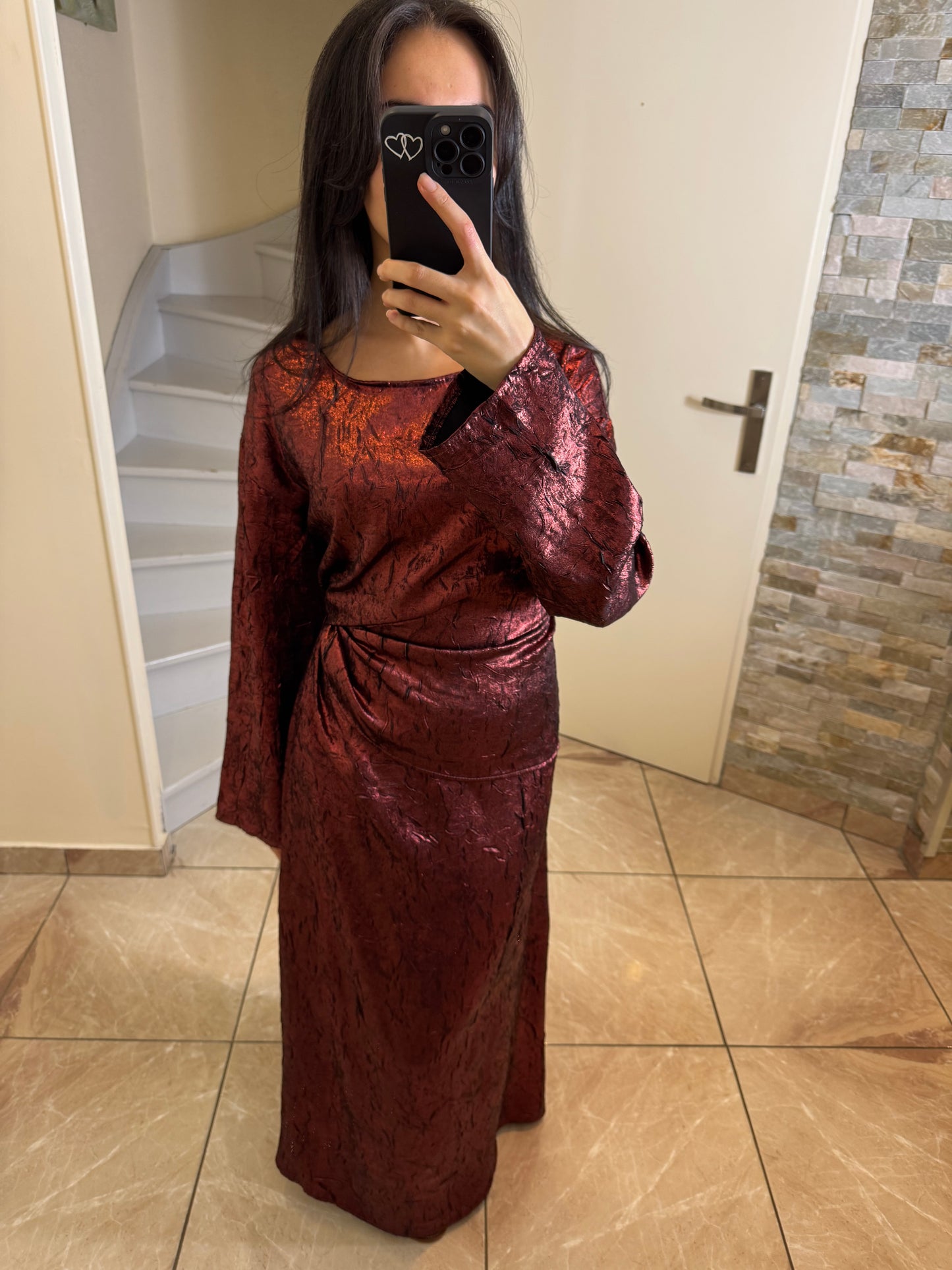 Robe pailletée bordeaux